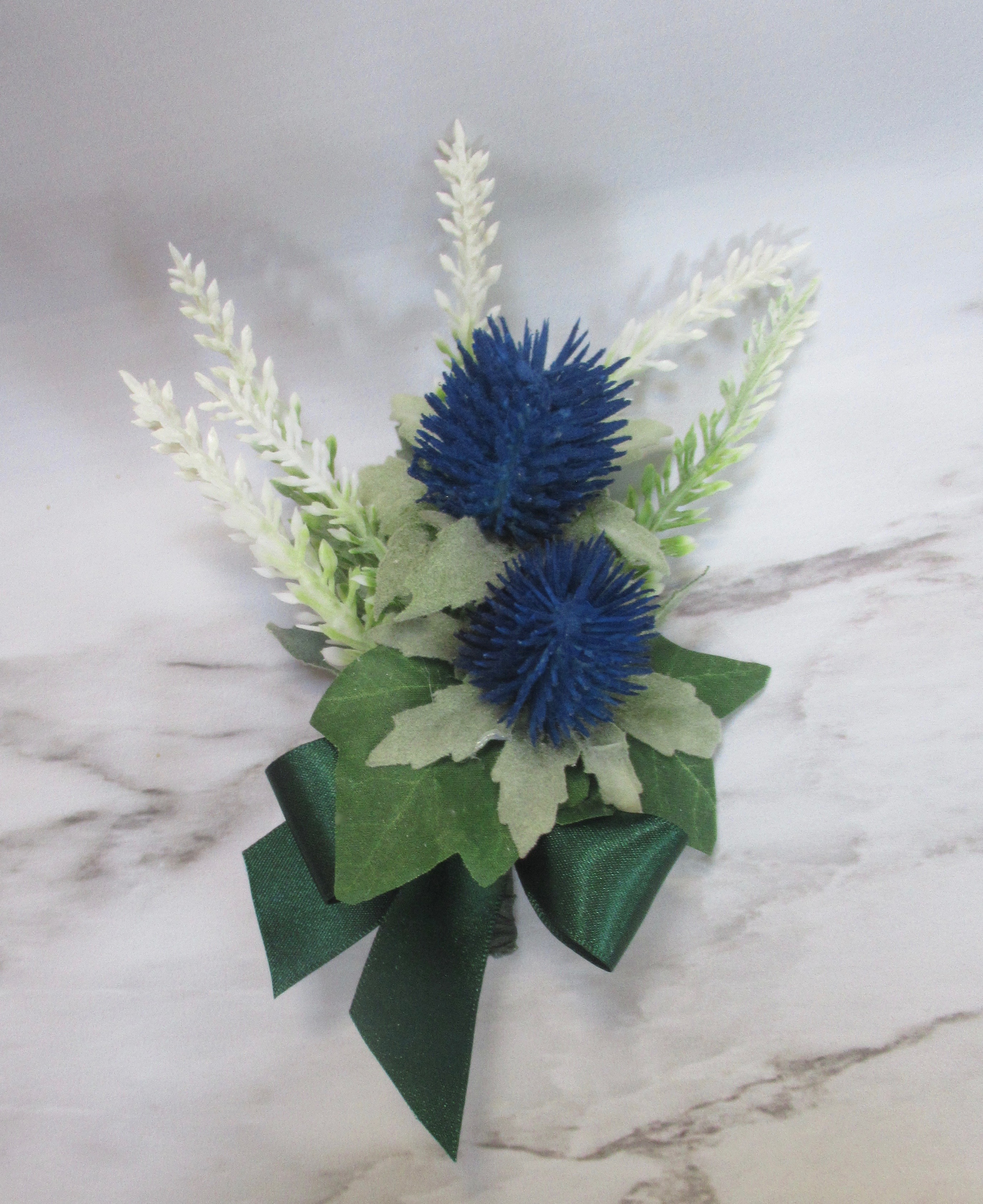 blue thistle buttonhole